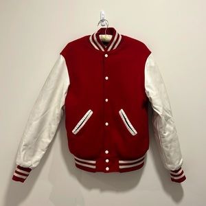Vintage, VARSITY LETTERMAN JACKET, wool/leather.  Made in the USA